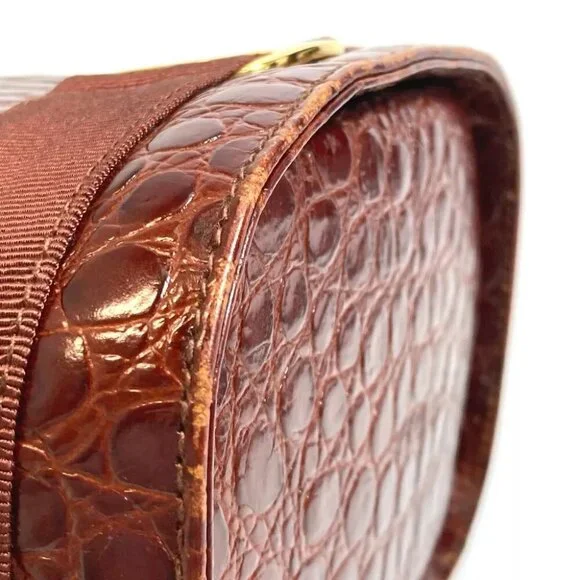 Salvatore Ferragamo AQ-215676 Vala Embossing Backpack Leather Brown